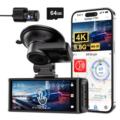 REDTIGER 4K Dash Cam Front and Rear, Touch Screen 3.18 Inch