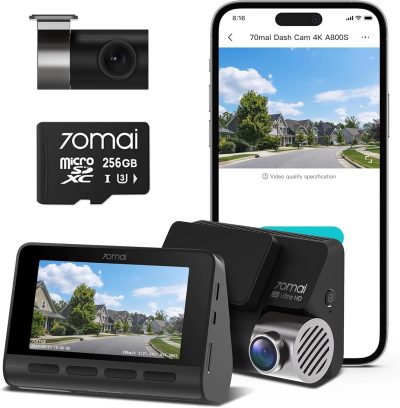 70mai 4K Dash Cam A800S + 256GB Card