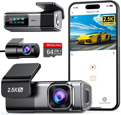 Navycrest 5G WiFi Dash Cam Front and Rear with 64GB Card